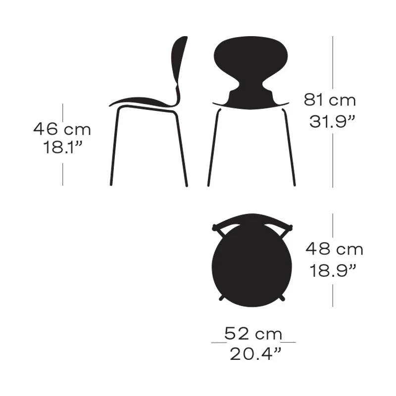 Ant chair des. Arne Jacobsen, 1951 - Pale rose / Black - made by Fritz Hansen - Image 4