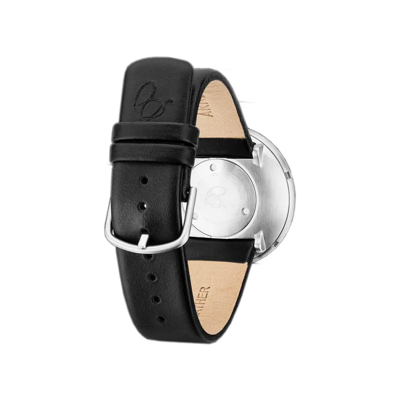 Bankers watch des. Arne Jacobsen - 40mm diameter, white dial, black strap - Image 5