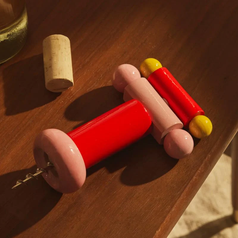 Twergi Corkscrew - Red, Pink & Yellow - des. Ettore Sottsass for Alessi, 1989  (2021 reissue) - Image 4